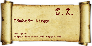 Dömötör Kinga névjegykártya